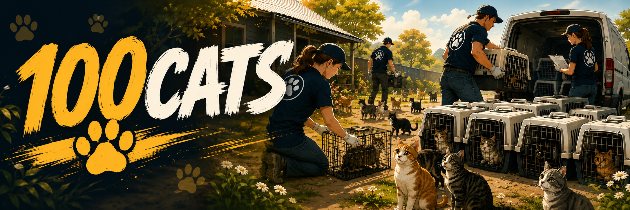 100 Cats campaign banner: THE ONLY OFFICIAL 100CATS MEME